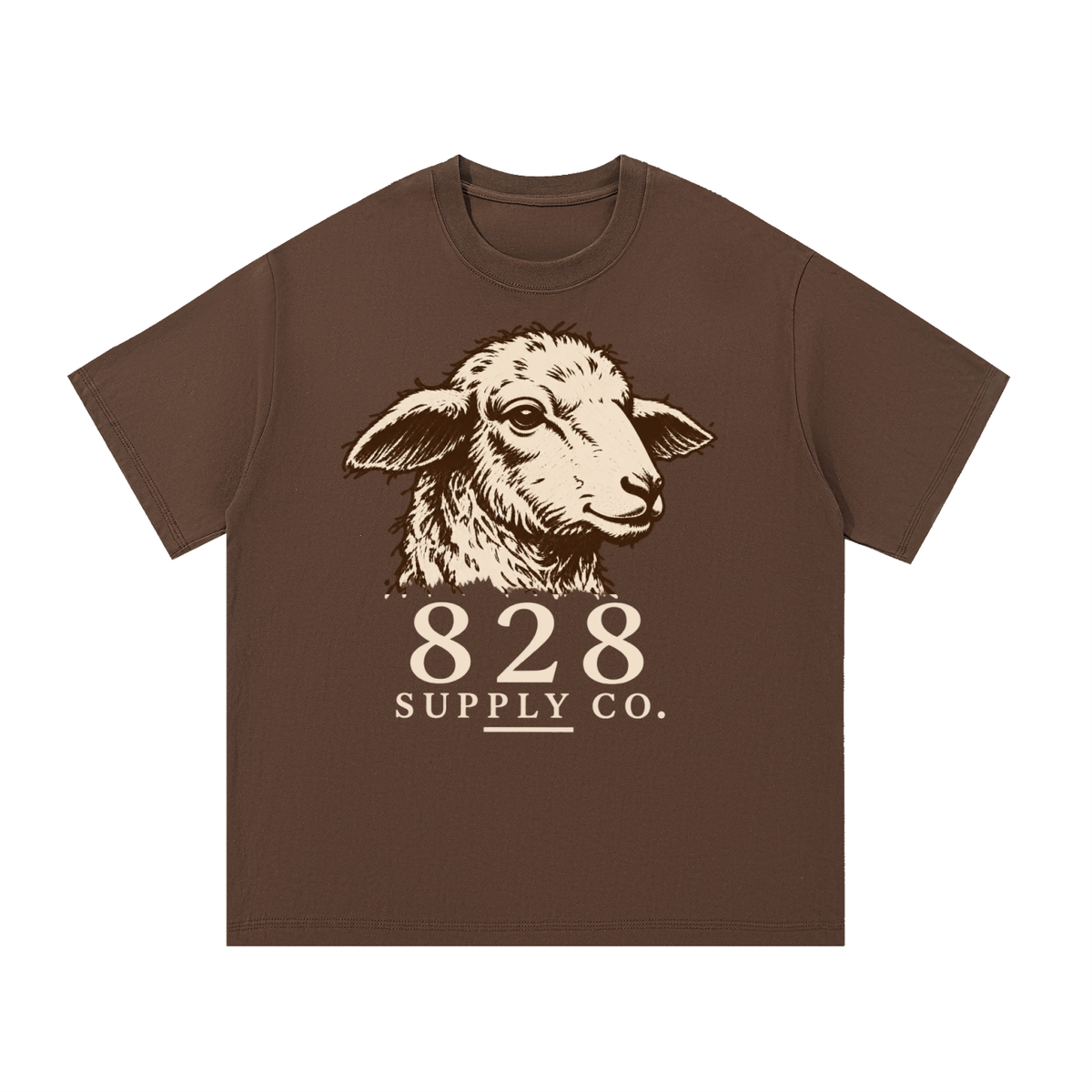Found Sheep - Cozy Coffee-Colored 100% Cotton T-Shirt